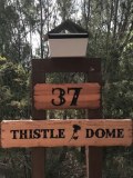 Airbnb sign THISTLE DOME (This'll Do Me) with letterbox house number. Make your property unique yet easy to find for your guests and create an immediate impression upon arrival. They will always remember when they stayed at Thistle Dome, number 37 :)