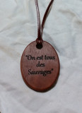 Handmade Jarrah pendant necklace cnc-engraved