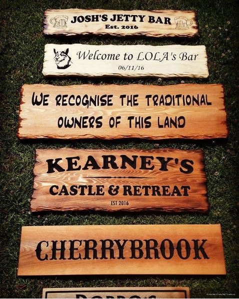 Signs and plaques designed recently, a wide range of fonts and styles to choose from, made to order then posted to your door.