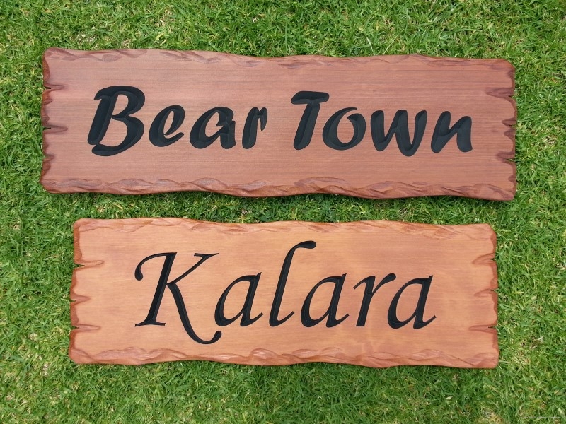 Routed timber signs, Cedar - outdoor