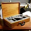 Stamp seal press box for Notary Public to store stamp seal, Queensland maple reclaimed from cyclone yasi