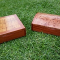 Redgum boxes with rare timber lids