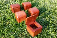 small wooden boxes tiny redgum with lid open
