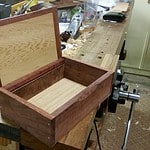 Reclaimed Redgum box on the workbench