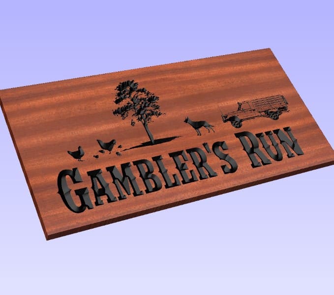 Preview picture of the simulation of engraved custom wood sign