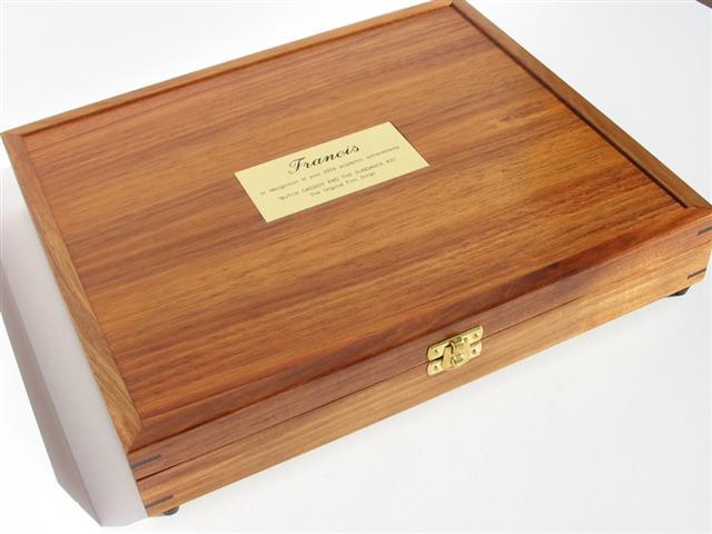 custom made Tasmanian Blackwood box to hold a rare film script for butch cassidy and the sundance kid