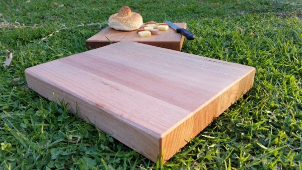 large chopping board made from victorian ash on grass