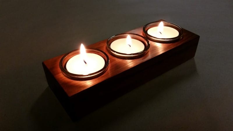 tealight-candle-3-tas-oak-with-glass-inserts-in-use-lit-flame-3-AustralianWorkshopCreations-shop