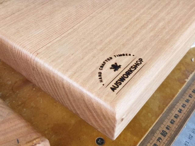 tasmanian oak chopping board with rounded edge corner