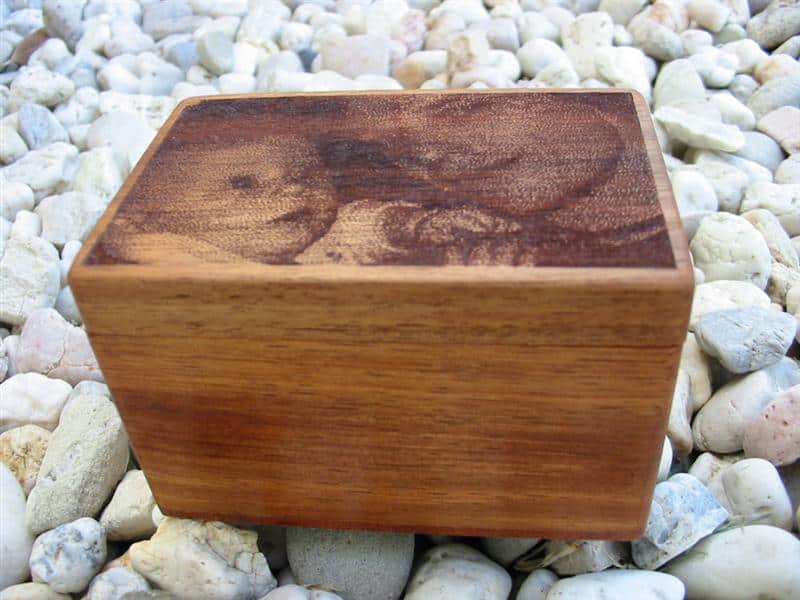 laser engraved wooden box lid