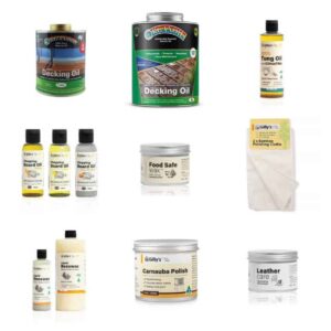 a range of recommended Australian made oils and waxes for wood finishing chopping boards and outdoor timber
