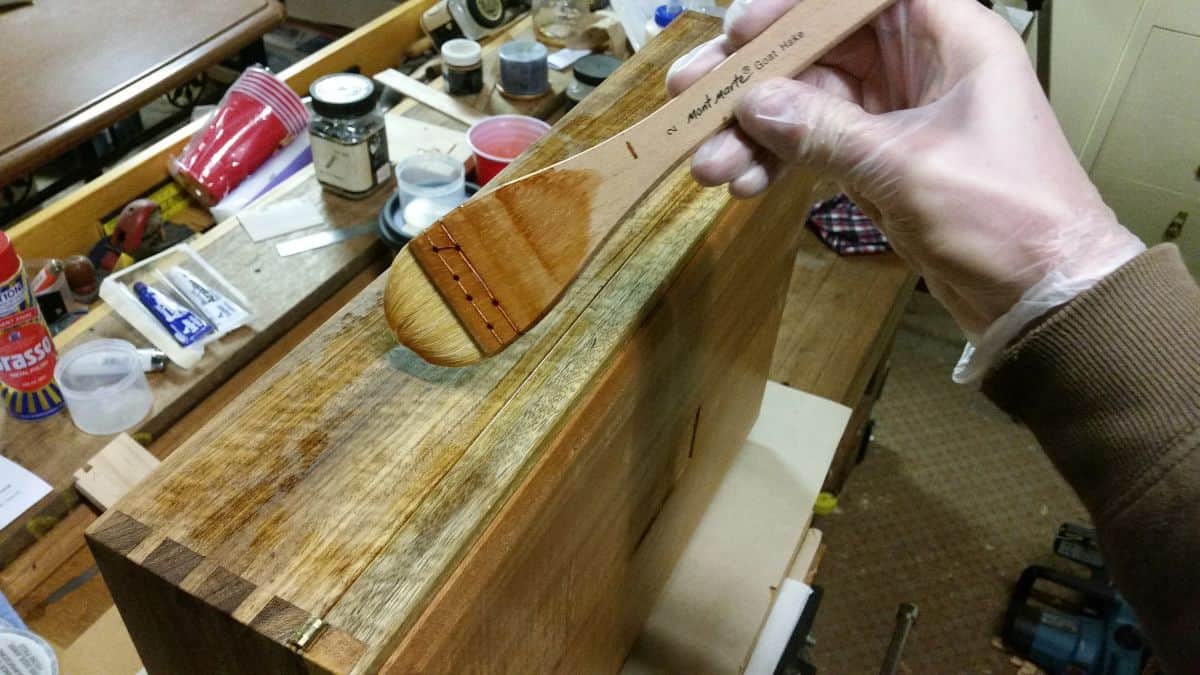 applying shellac to a custom made case